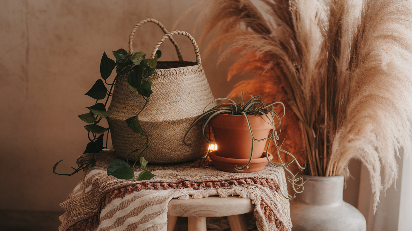 Plants, Baskets, and Warmth: The Boho Starter Kit